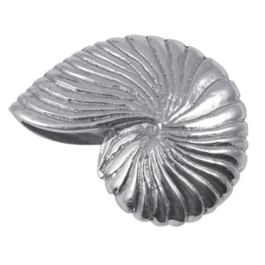 Imagem de PESO DE NAUTILUS CONCHA DE NAUTILUS | PRATA | BRILANTE | PRESENTES | PESO DE NAPKIN | ALUMÍNIO SANDCAST RECICLADO | FEITO À MÃO NO MÉXICO