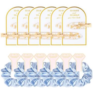 Imagem de Acessórios de cabelo Aileam Silk Satin Blue 12 peças para mulheres