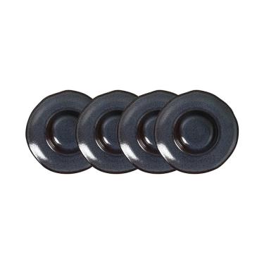 Imagem de Conjunto de Pratos para Massa Porto Brasil Orgânico Titanium 450ml - 4 Peças	