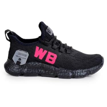 Imagem de Tenis Masculino WB Knit Confortavel Meia Ajustavel Academia/Corrida Premium (Preto rosa, BR, Adulto, Numérico, 39)