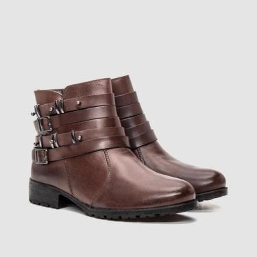 Imagem de Bota Feminina Marrom Escuro Couro Inverno Sofisticação E Estilo Zapatt