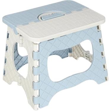 Imagem de Banqueta Dobrável Infantil Resistente Multiuso Banco De Plástico Retrátil Camping Praia Banquinho Acampamento Portátil (Azul)