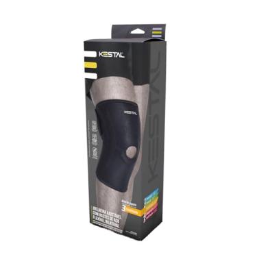 Imagem de Kestal Joelheira Ajustável Com Hastes de Aço Flexível Preto, Único ajustável
