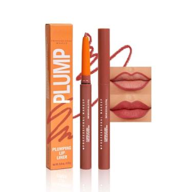 Imagem de KXmzeG Lápis delineador labial fosco para modelar os lábios, lápis delineador labial cremoso marrom cremoso, maquiagem delineador labial impermeável de longa duração, beleza vegana 03#