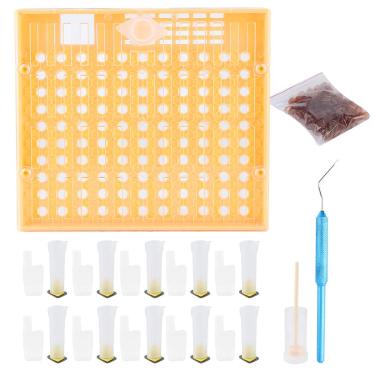 Imagem de Kit de caixa de criação de apicultura conveniente de criação de rainha de plástico com , ideal para reprodução e manejo de abelhas