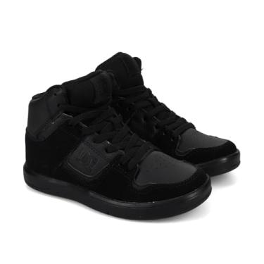 Imagem de DC Shoes Tênis de skate unissex infantil Cure High Elastic, Preto/Preto/Preto, 12 Little Kid