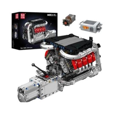 Imagem de Modelo De Blocos De Montar Do Motor V8, Conjunto De Brinquedos STEM Pa