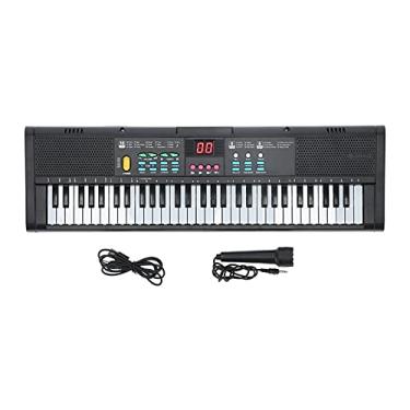 Imagem de Teclado de música digital MQ6186 com 61 teclas, alto-falante, microfone - Piano padrão para iniciantes e crianças