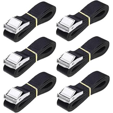 Imagem de Cleantt 6Pack 8FT Lashing Straps Down Straps Heavy Dust Cargo Tie Down Black Nylon Straps with Zinc Alloy Lock 8ft(Black,2.5m x 25mm)