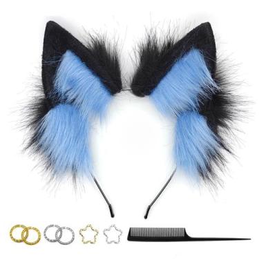 Imagem de Faixa de cabelo de pele sintética GaliaFaya feita à mão com orelhas de