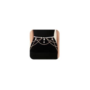 Imagem de MODRSA Cinto de corrente de ouro para mulheres, moda plus size, correntes de cintura douradas e pérolas, cintos de metal em camadas, correntes que não mancham, cintos de barriga modernos para mulheres