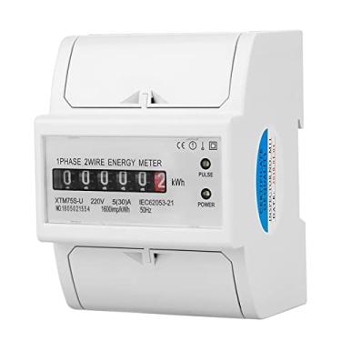 Imagem de Medidor Elétrico de Trilho Din - Medidor Eletrônico de 2 Fios 220V KWh para Rastreamento de Energia Monofásica (5(30) A)