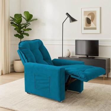 Imagem de Poltrona Reclinável Papai Mamãe Confort - Silverio Decor, Turquesa