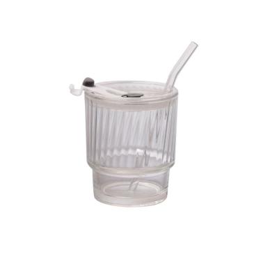 Imagem de Copo Com Tampa Canudo Vidro Fest 400 Ml Hauskraft