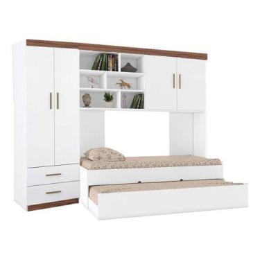 Imagem de Jogo De Quarto Guarda-roupa Chiara Juvenil + Bicama Solteiro - Phoenix