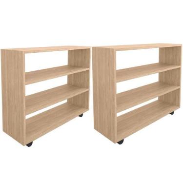 Imagem de Kit 02 Sapateiras Multiuso Organizador Com 03 Prateleiras E Rodizio Pé