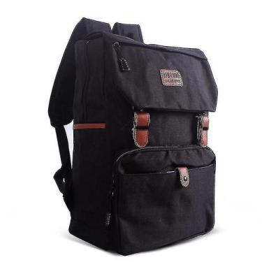 Imagem de Mochilas mochila de design clássico com tiras de couro - preto - HUOGU