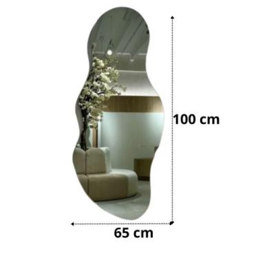 Imagem de Espelho Grande Corpo Inteiro Orgânico Nuvem 100*65 Exclusivo - Jóia Vi