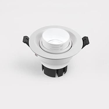 Imagem de KSSTEVNBD Luz de foco ajustável telescópica de 15W, holofotes embutidos no teto, luminária de destaque, Ø115 x 95 mm Downlights para cozinha ilha sala de estar quarto corredor - luz branca/branca