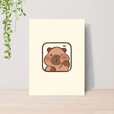 Imagem de Quadro Capivaras Fofas A4  Placa MDF 005 - Lomi Art