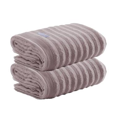 Imagem de Jogo de Toalhas de Rosto Aura 2 Peças 100% Algodão, 48x80cm, 500g/m², Alta Absorção e Maciez, Toque Suave e Durável, Design Sofisticado, Ideal para Uso Diário e Presente – Altihaus (Rose)
