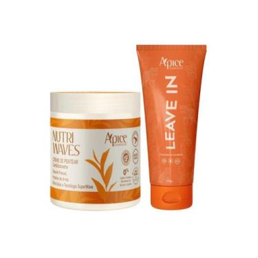 Imagem de Kit creme de pentear nutri waves 500g e leave in 300g ápice - Apice Co