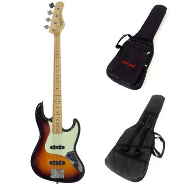 Imagem de Kit Contrabaixo Tagima Brasil TJB435 Sunburst Escala Clara + Capa