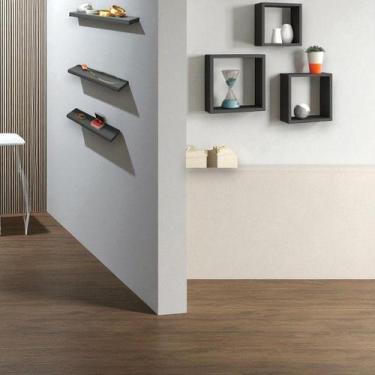 Imagem de Kit com 3 Nichos Decorativos MDF 2 Prateleiras Retas 25x8cm  Organizaç