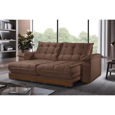 Imagem de Sofá Retrátil Barcelona 2,30m 4 Lugares Molas Ensacadas Txr Cobre