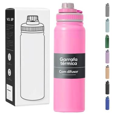 Imagem de Garrafa Térmica 800ml - Aço Inox 304, Duplamente Isolada a Vácuo, Bebidas Geladas por 16 Horas e Quentes por 8 Horas, Tampa com Bico de Rosca (Rosa Phink)