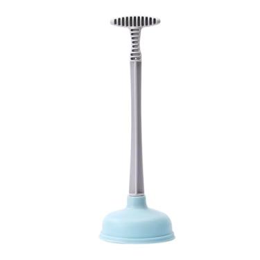 Imagem de Desentupidor de vaso sanitário com forte sucção para banheiros, cozinhas, banheiras e chuveiros, potente êmbolo de plástico de borracha rosa de grau comercial para limpeza rápida de tubos e uso