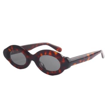 Imagem de HCHES Óculos de sol polarizados ovais de acetato misto espesso e luxuoso, proteção UV400 para mulheres e homens (tartaruga)