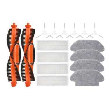 Imagem de Compatible With XMI Robot Vacuum S10 S12 T12 B106GL/ Mop 2S XMSTJQR2S / 3C B106CN Parts Accessories Main Side Brush Filter Mop(Black)