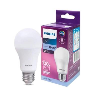 Imagem de Kit 5 Lâmpadas bulbo pera de Led 16w econômica potente Philips Bivolt 