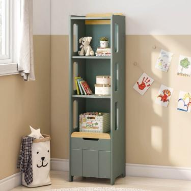 Imagem de Estante 3 Nichos com Porta Petit Casatema Madeiraoriginals Verde/Mel