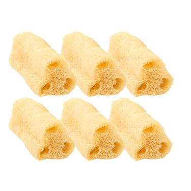 Imagem de Kit 6 Bucha Vegetal Natural 100% Biodegradável Esfoliante Sustentável e Sem Plástico Para Banho Louça e Limpeza da Casa Natusfran