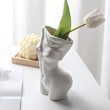 Imagem de Romehaha Body Vase Female Form,White Ceramic Vase Unique Undressing,Female Body Vase Modern Curve Art Body Flower Vase for Home Decor Table Decor 7.28x3.94x3.54inches(Body White)
