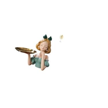 Imagem de Fenteer Estátua de Folha de Princesa de Resina, Porta-chaves, Bandeja, Arte Moderna, Multiuso, Armazenamento de Doces, Ornamento, Escultura Abstrata para Sala