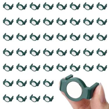 Imagem de Aulock 50 peças de clipes de luz de Natal C9 magnéticos fortes - ganchos de luz de corda de feriado ganchos de calha para telhados de aço metálico, verde