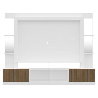 Imagem de Rack com Painel Tv 65 Prateleiras com Espelho Oslo Branco
