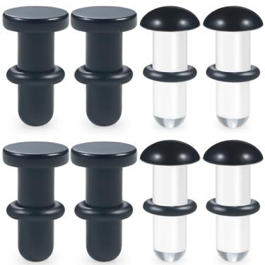 Imagem de Yaalozei Kit de alongamento 14G-00G de acrílico sólido alargador único alargador alargador para orelhas preto transparente com anel de vedação kit de alongamento expansor de orelha piercing corporal