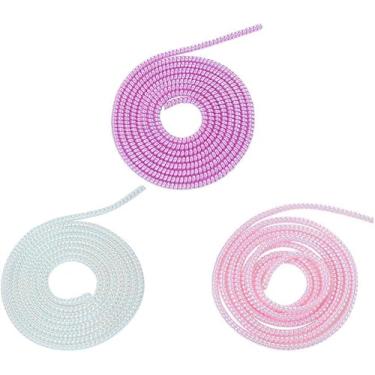 Imagem de Protetor de cabo, capa protetora de cabo de dados espiral de 1,55 m, protetor de fio flexível, mangas de cabo para cabo de carregamento de telefone, acessórios de cabo de dados USB, 3 peças