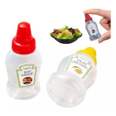 Imagem de Kit Mini Garrafinhas Bisnaga De Molhos Mostarda E Ketchup