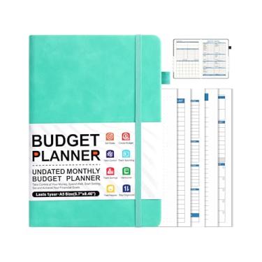 Imagem de Nature Pulito Agenda de orçamento, livro de orçamento mensal sem data e caderno de rastreador de despesas, organizador financeiro A5 de 12 meses para assumir o controle do seu dinheiro e gerenciar