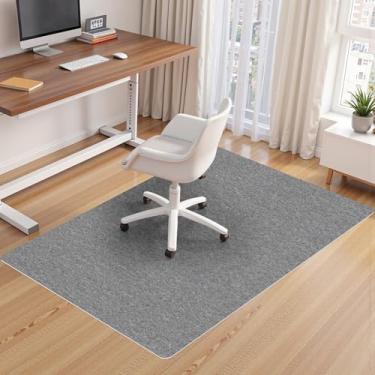 Imagem de Tapete para cadeira de escritório, tapete de cadeira de piso rígido adequado para pisos de madeira e azulejos, grande tapete de proteção de piso antiderrapante, não comprime, cinza (91 x 139 cm)