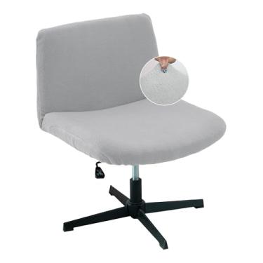 Imagem de NILUOH Capa de poltrona de lã berbere, capa elástica para cadeira com detalhe sem braços largos, costas médias, requintada, para dormitório, casa, mesa, escritório