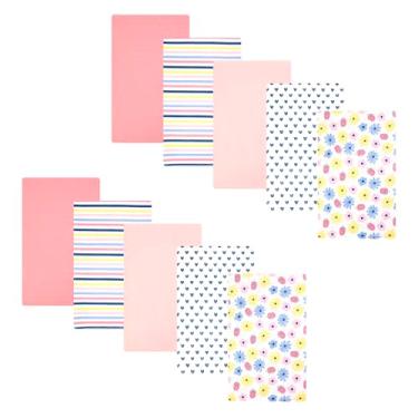 Imagem de Hudson Baby Panos de flanela de algodão unissex para bebês, tamanho único, Flores e morangos, tamanho nico