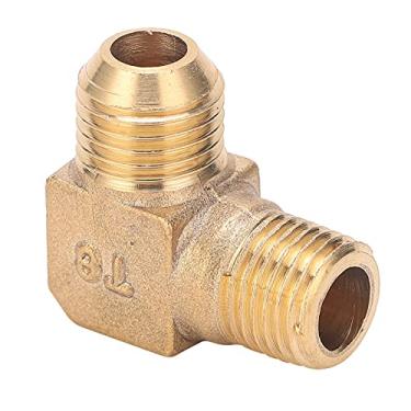 Imagem de Compressor de ar de bronze com cotovelo de ângulo reto, adaptador de conector rosqueado de 90 graus para sistemas pneumáticos, 13 x 14 mm, tamanho de rosca G1/4
