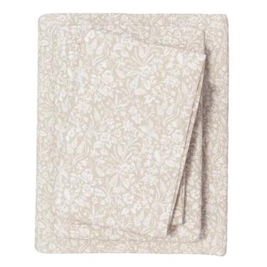 Imagem de Great Bay Home Jogo de cama queen de flanela - 100% algodão turco, escovado, floral de inverno - ultramacio, aconchegante, conjunto de cama de 4 peças (pétalas geladas)