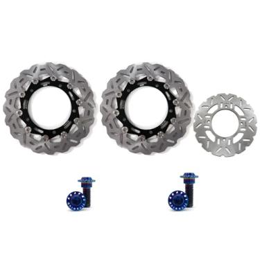 Imagem de Arashi Discos de freio dianteiros traseiros rotores com parafusos de montagem para Kawasaki Z900 2017-2021 ABS 17-21, Z900RS 2018-2021 CAFE' 18-21, peças de acessórios de reposição de motocicleta